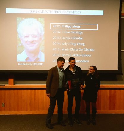 Former grad student, Philipp Mews, receives the Tom Kadesch Prize