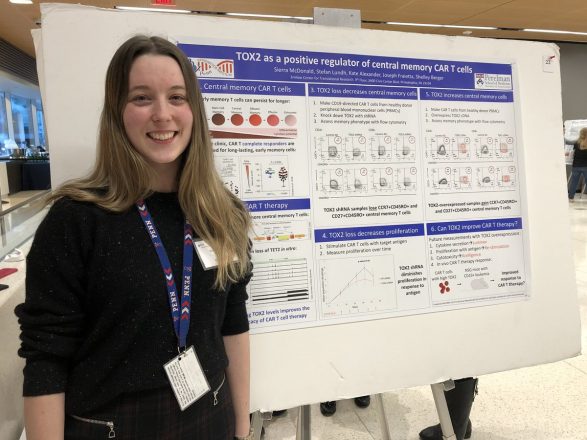 Grad Student Sierra McDonald presented her poster on Tox2 in immune cells at the Epigenetics and Immunology Symposium.